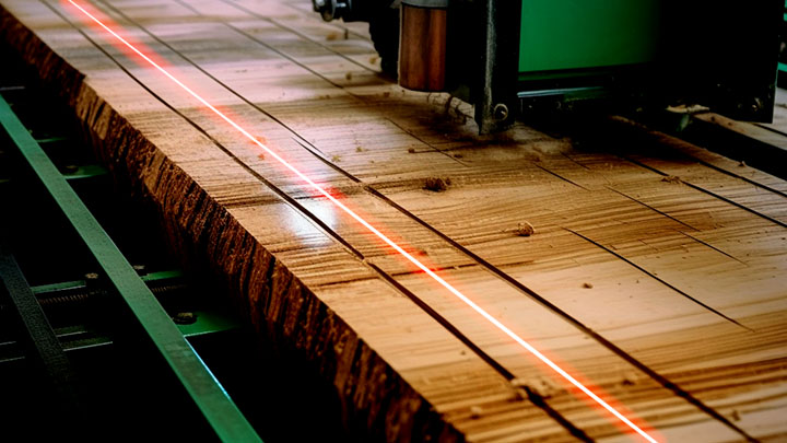 LWPRO red line laser on the surface of the board